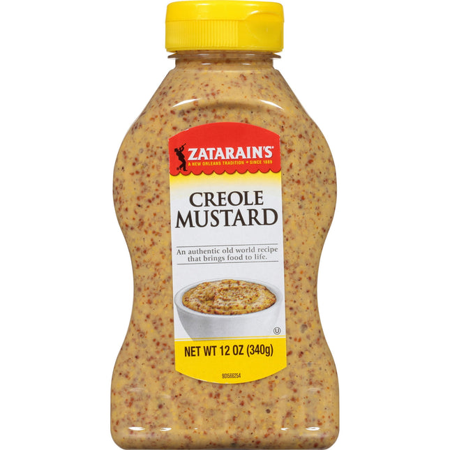 Zatarain's No Artificial Flavors Kosher Creole Mustard, Authentic Flavor, Marinades, And Dressings, Bottle, 12 Ounce (Pack Of 3)