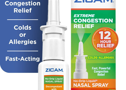 Zicam Extreme, Congestion Relief, No-Drip Nasal Spray, Soothing Aloe Vera, 0.5 Ounce (Pack Of 7)