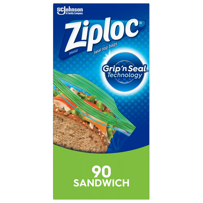 Ziploc Brand Storage Snack Bags, with Grip ’n Seal Technology, 90 count (Pack Of 12)