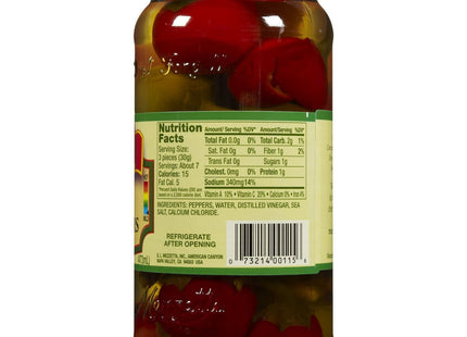 Mezzetta Sweet Cherry Peppers, Mildly Spicy. Kosher, Gluten Free, Keto, Shelf-Stable Glass Jar 16 Ounce (Pack Of 6)