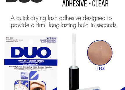 DUO Quick-Set Clear False Strip Lash Adhesive, Looks Natural & Dries invisibly, 0.18 Ounce (Pack Of 1)