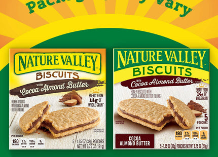 Nature Valley Breakfast Biscuits with Nut Filling, Cocoa Almond Butter, 5-1.35 Oz Total 6.75 ounce (Pack Of 3)