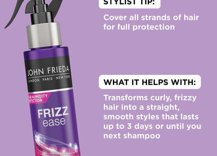 John Frieda Frizz Ease Keratin-Infused 3-Day Straightening Flat Iron, Straight Semi-Permanent Hair Styling Spray, 3.5 fl ounce (Pack Of 2)