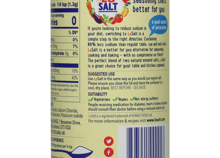 Losalt Premium Quality,  Sea And Rock Salts, Reduced Sodium Iodized Salt Alternative, 12.35 Ounce (Pack Of 24)