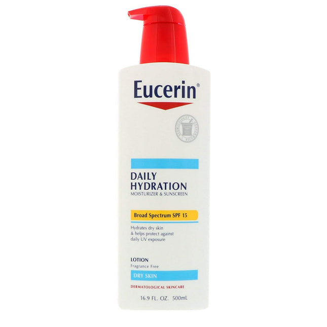 Eucerin Hydration Broad Spectrum, SPF 15, Daily Protection Moisturizing Body Lotion, 16.9 Fl Oz (Pack Of 1)