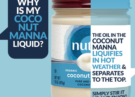 Nutiva Organic Coconut Manna Pur̩ed Coconut Butter, Creamy Spread for Smoothies, Gluten-Free, 15 Ounce (Pack Of 1)