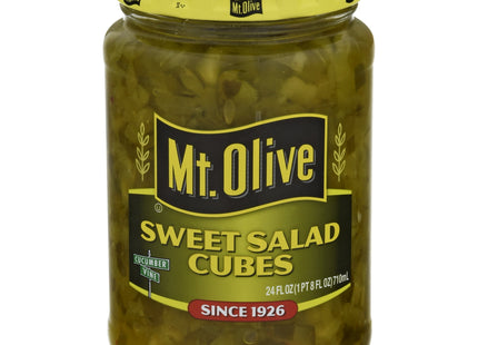 Mt. Olive Perfect Sweet Cut Salad Cubes Pickles, Glass Jar 16 Ounce (Pack Of 1)