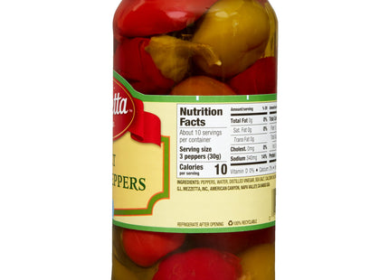 Mezzetta Sweet Cherry Peppers, Mildly Spicy. Kosher, Gluten Free, Keto, Shelf-Stable Glass Jar 16 Ounce (Pack Of 6)