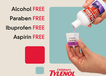 TYLENOL Children's Infants Acetaminophen Liquid, Oral Suspension Grape Splash Flavor, 4 Fluid Ounces (Pack Of 3)