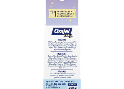 Orajel Baby Daytime & Nighttime Cooling Gels for Teething, Relief of Painful Gums, Drug-Free, Two 0.18oz Tubes (Pack Of 12)