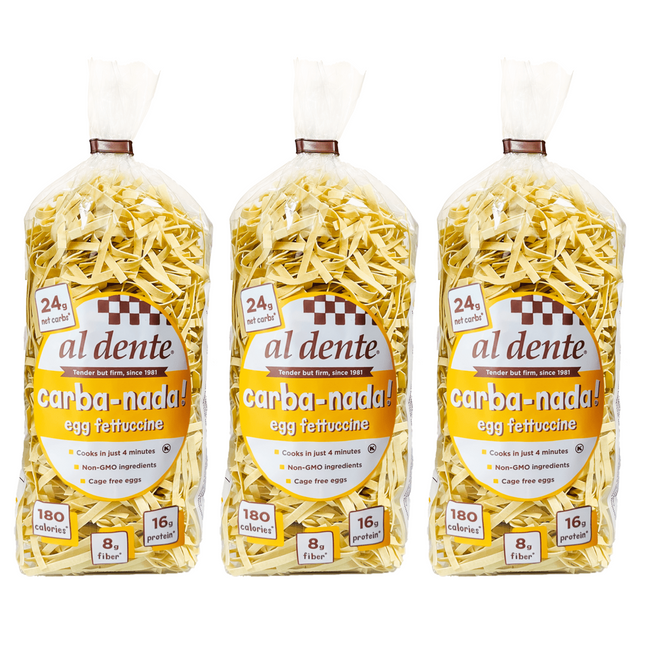 Al Dente Carba-Nada Egg Fettuccine, Noodles 10-Ounce Bags (Pack Of 3)