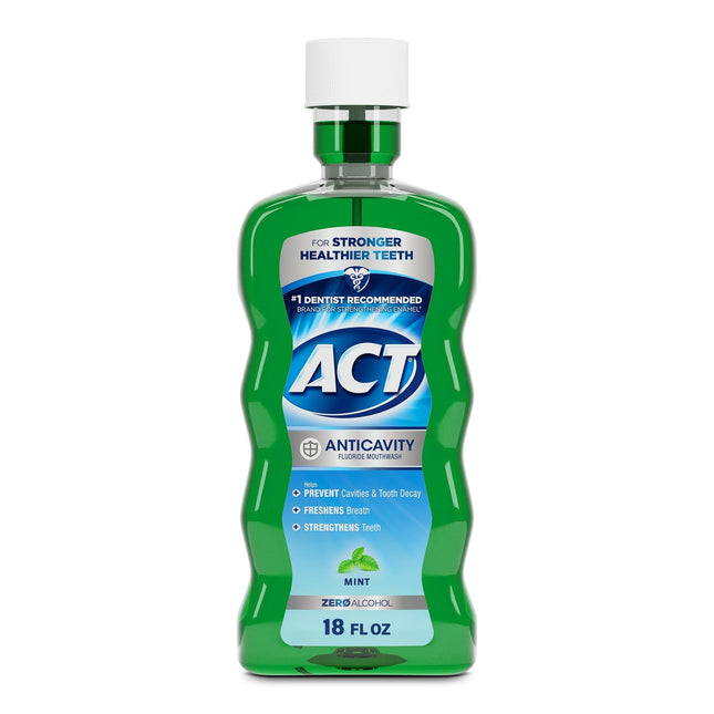 ACT Anticavity Fluoride Mouthwash Triple Action Mint 18oz (2 Pack) - Personal Care > Oral