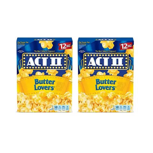 ACT II Butter Lovers Microwave Popcorn 2.75 Oz 12 Ct (Pack Of 2) - Food Beverages & Tobacco > Items Snack Foods