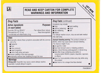 Advil Sinus Congestion & Pain Relief Fever Reducer 10 Ct (Pack Of 2) - Health Beauty > Care Medicine Drugs