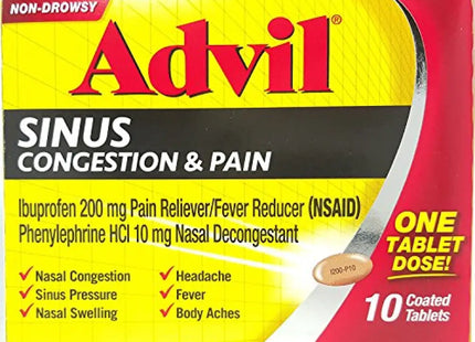 advil sinus congestion and pain tablets