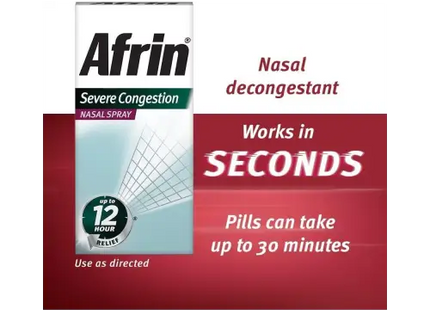 Afrin Maximum Strength Severe Congestion 12HR Nasal Spray with Menthol 0.5 oz 15 mL (Pack Of 24) - Health & Beauty >