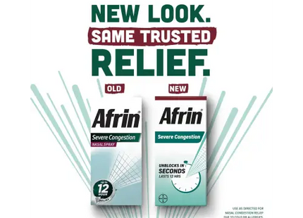 Afrin Maximum Strength Severe Congestion 12HR Nasal Spray with Menthol 0.5 oz 15 mL (Pack Of 4) - Health & Beauty >