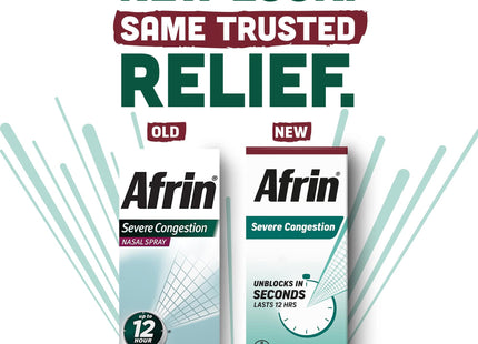 Afrin Maximum Strength Severe Congestion 12HR Nasal Spray with Menthol 0.5 oz 15 mL (Pack Of 1) - Health & Beauty >