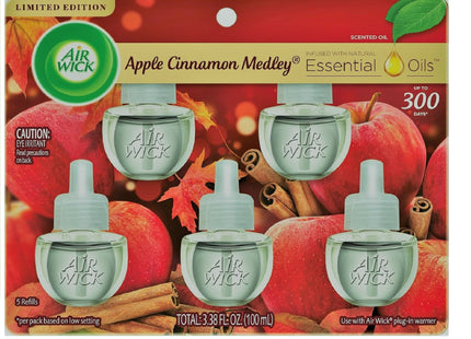 Air Wick Plugin Scented Essential Oil Refill Apple Cinnamon Medley 5ct (24 Pack) - Household Supplies > Home Fragrances