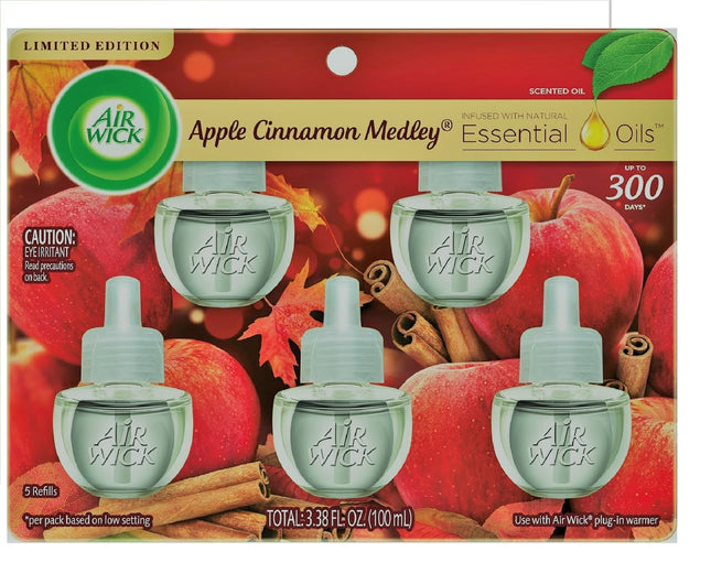 Air Wick Plugin Scented Essential Oil Refill Apple Cinnamon Medley 5ct (24 Pack) - Household Supplies > Home Fragrances