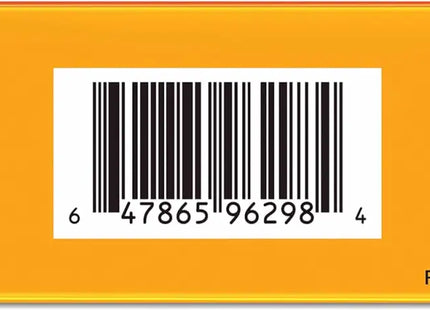 a close up of a barcode on a yellow envelope