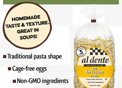 Al Dente Carba-Nada Egg Fettuccine Noodles 10-Oz Bags (24 Pack) - Food & Beverages > Pasta Grains Cereals