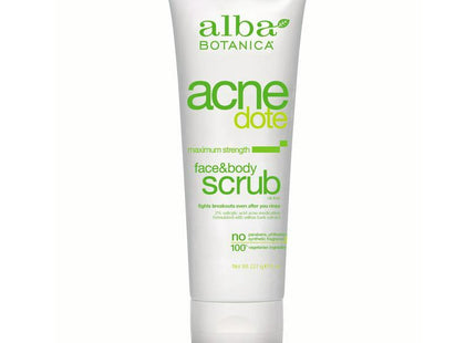 Alba Botanica Acnedote Maximum Strength Face & Body Scrub Unscented 8oz (12 Pack) - Personal Care > Skin Acne Blemish