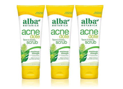 Alba Botanica Acnedote Maximum Strength Face & Body Scrub Unscented 8oz (12 Pack) - Personal Care > Skin Acne Blemish