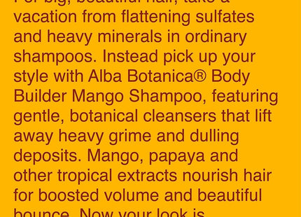 Alba Botanica Body Builder Mango Natural Hawaiian Moistur Shampoo 12oz (6 Pack) - Personal Care > Hair & Styling