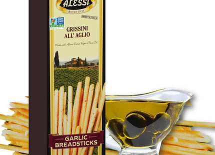 Alessi Autentico Garlic Breadsticks 4.4oz (10 Pack) - Food & Beverages > Pantry Crackers Crispbread