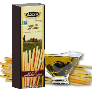 Alessi Autentico Garlic Breadsticks 4.4oz (10 Pack) - Food & Beverages > Pantry Crackers Crispbread