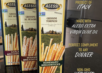 Alessi Autentico Garlic Breadsticks 4.4oz (10 Pack) - Food & Beverages > Pantry Crackers Crispbread