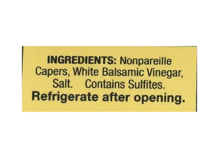 a yellow label with the words, ingredients, and ingredients