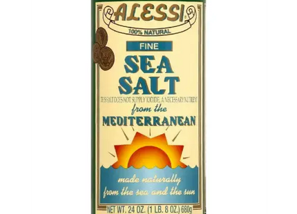 ALESSI Fine Mediterranean Sea Salt 24 OZ (Pack Of 12) - Food Beverages & Tobacco > Items Seasonings Spices