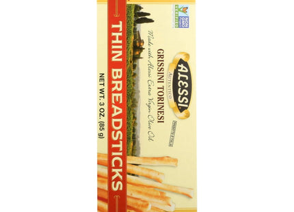 Alessi Imported Thin Autentico Italian Crispy BreadSticks Low Fat 3oz - Food & Beverages > Pantry Crackers Crispbread