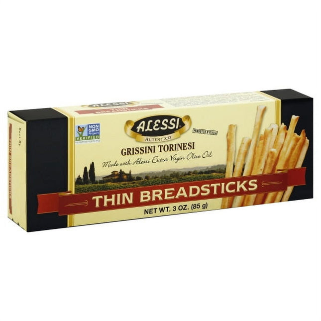 Alessi Imported Thin Autentico Italian Crispy BreadSticks Low Fat 3oz (24 Pack) - Food & Beverages > Pantry Crackers