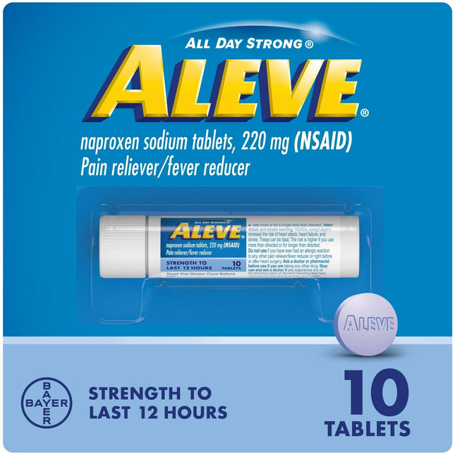 Aleve Naproxen Pain Reliever & Fever Reducer Tablets 10ct (12 Pack) - Health Care > Over-the-Counter Medication Relief