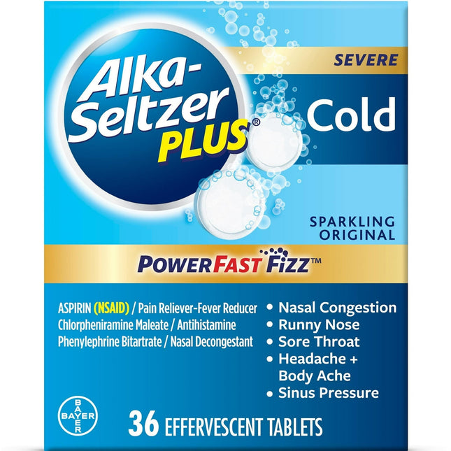 Alka-Seltzer Cold Fizzies Spark Original 36 Piece (2 Pack) - Health Care > Over-the-Counter Medication Pain & Fever