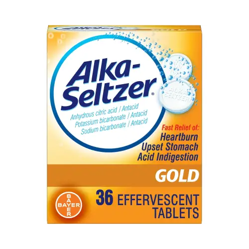 Alka Seltzer Gold Effervescent Heartburn Relief Antacid Tablets Without Aspirin 36 Ct (Pack Of 30) - Health & Beauty >