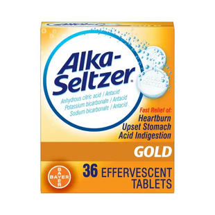 Alka Seltzer Gold Effervescent Heartburn Relief Antacid Tablets Without Aspirin 36 Ct (Pack Of 4) - Health & Beauty >