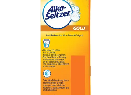 Alka Seltzer Gold Effervescent Heartburn Relief Antacid Tablets Without Aspirin 36 Ct (Pack Of 4) - Health & Beauty >