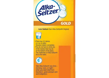 Alka Seltzer Gold Effervescent Heartburn Relief Antacid Tablets Without Aspirin 36 Ct (Pack Of 4) - Health & Beauty >