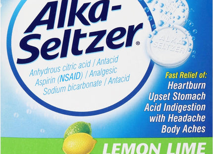 Alka-Seltzer Lemon Lime Effervescent Antacid Tablets With Aspirin 36ct (10 Pack) - Health Care > Over-the-Counter