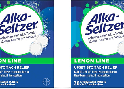 Alka-Seltzer Lemon Lime Effervescent Antacid Tablets With Aspirin 36ct (2 Pack) - Health Care > Over-the-Counter