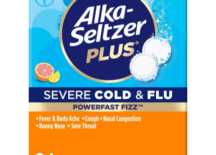 Alka-Seltzer Plus Powerfast Fizz Severe Cold & Flu Tablets Citrus 24ct (2 Pack) - Health Care > Coughing Sore Throats