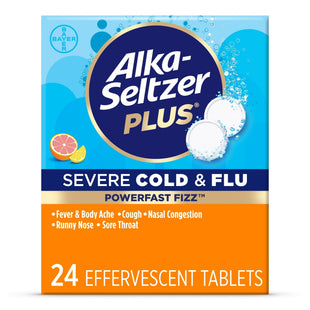 Alka-Seltzer Plus Powerfast Fizz Severe Cold & Flu Tablets Citrus 24ct (2 Pack) - Health Care > Coughing Sore Throats