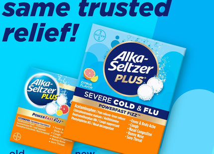 Alka-Seltzer Plus Powerfast Fizz Severe Cold & Flu Treatment Citrus 24ct - Health Care > Coughing Sore Throats Cough