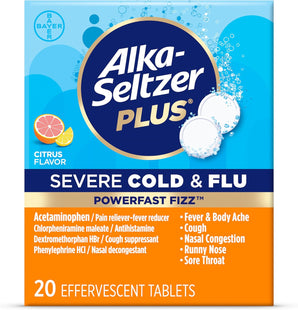 Alka-Seltzer Plus Severe Cold & Flu Power Fast Fizz Citrus Tablet 20ct (30 Pack) - Health Care > Over-the-Counter