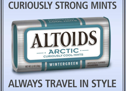 Altoids Arctic Curiously Cool Mints Wintergreen Tin 1.2Oz (12 Pack) - Food & Beverages > Sweets Chocolate Gums Breath