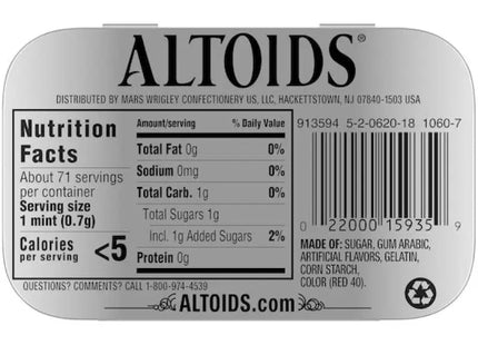 altos nutrition label